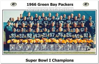 Green Bay Packers - 1966 Color Bowl Champions Team Photo