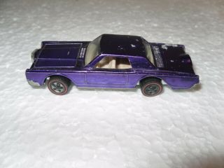 Vintage Hotwheels 1968 U.  S.  Redline Custom Continental (purple In Color)