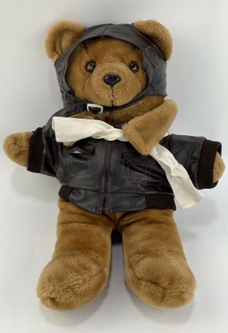 Vintage Federal Express Plush Bear With Hat Jacket Scarf Aviator Old Logo 2