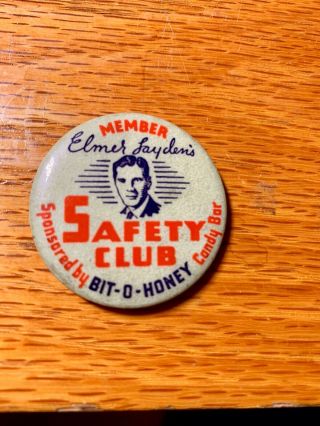 Old Elmer Leyden Notre Dame Safety Club Pinback Button Bit - O - Honey 4 - Horsemen