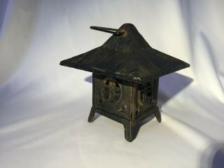 Japanese Antique Old Iron Candle Holder Lantern Lamp Toro Tea Ceremony R
