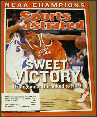 4/14/2003 Sports Illustrated Carmelo Anthony Syracuse Ncaa Champs Sammy Sosa 500