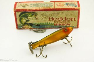 Vintage Heddon Dowagiac Spook Minnow Antique Fishing Lure Strawberry Cr3