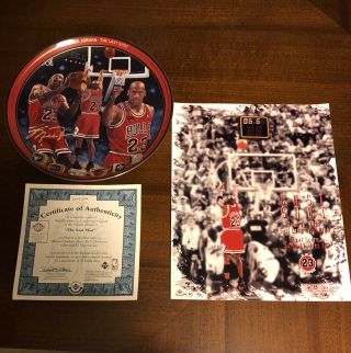 Michael Jordan Limited Upper Deck Collector Plate W/glossy 8x10 The Last Shot