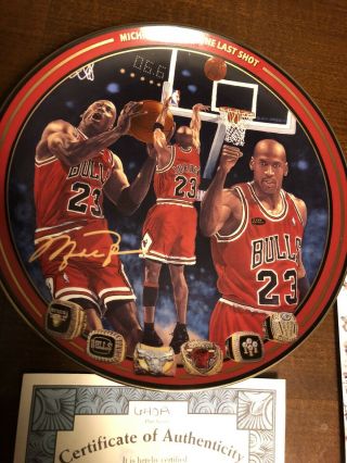 Michael Jordan Limited Upper Deck Collector Plate W/Glossy 8x10 The Last Shot 2