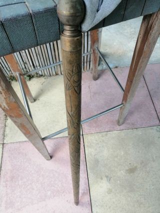 Vintage Walking Stick Cane Hidden 2 Piece Pool Snooker Cue Brass & Wooden