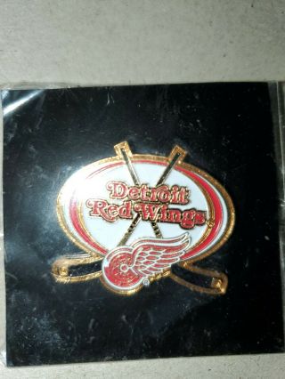 Detroit Red Wings Hockey Nhl Hockey Sticks Red Wing Logo Lapel Hat Pin