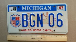 License Plate,  Michigan,  1997,  World 