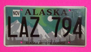 Alaska State Council On The Arts Artistic Northern Lights License Plate Laz - 794