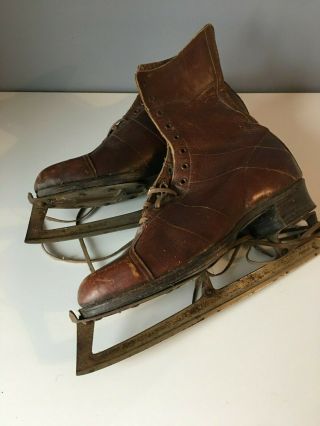 A W Gamage Ltd Hudora Fagan Vintage Brown Ice Skates
