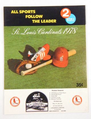 July 4th 1978 St.  Louis Cardinals Vs.  Cubs Scored Scorecard
