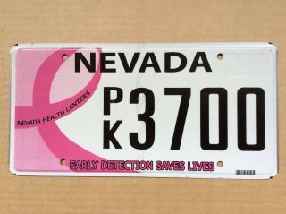 Nevada Cancer Early Detection License Plate Cool Number 3700