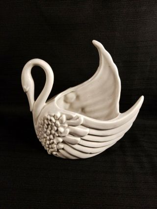 Royal Haeger Usa Pottery Art Deco Grey Swan Planter Figurine Vintage