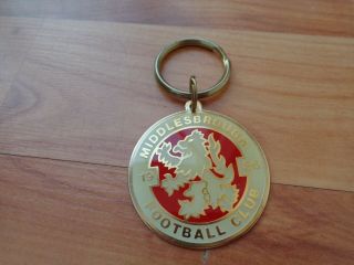 Vintage 90s Middlesbrough Fc Crest Football Keyring Keychain Metal Car Badge