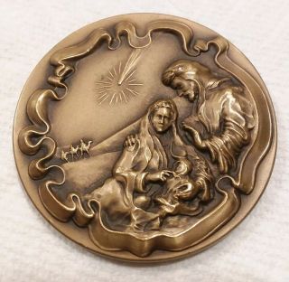 Birth Of Christ Baby Jesus Merry Christmas Engravable Bronze Challenge Coin
