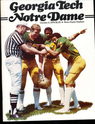 10/6 1979 Georgia Tech Vs Notre Dame Football Program Bx28