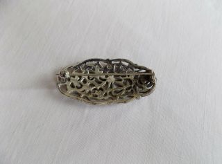 Vintage Flower Brooch with Marcasite Stones 3