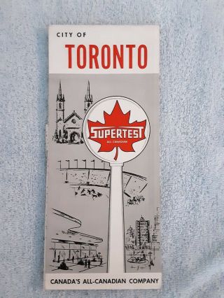 Vintage City Of Toronto Map Supertest Gasoline 1967
