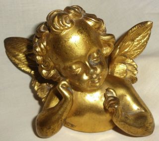 Antique 1860 - 80 Gold Gilt Bronze Angel - Clock Topper - Statue Garniture - Newel