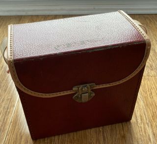 Vintage Retro 7 " Singles Vinyl Record Storage Box 60’s Carry Case With Strap Red