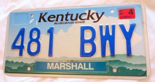 2000 Kentucky Bluegrass State Marshall License Plate