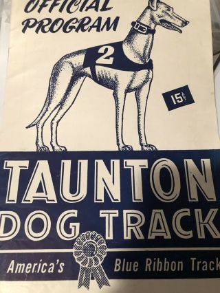 1952 Taunton Greyhound Program October 1st.