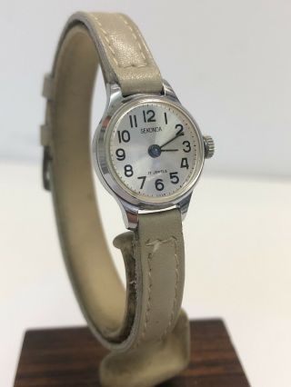Sekonda 17 Jewels Ussr Vintage Ladies Mechanical Watch With Leather Strap