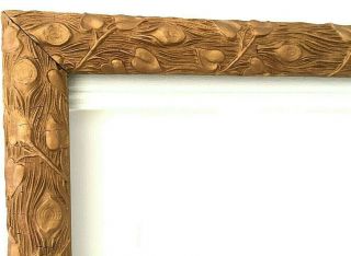 Antique American Gold Gilt Frame Wood W/ Leaves Carved Wood 19 " X 25 "