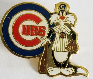 Chicago Cubs Looney Tunes Sylvester The Cat 1992 Mlb Baseball Lapel Pin Tac