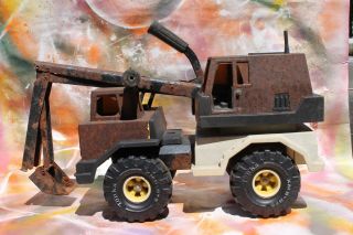 Vintage Tonka Toy Back Hoe Loader Combo Truck,  Originally Yellow 16”