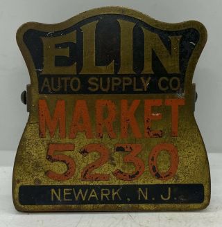Antique Advertising Collectible Vintage Elin Auto Supply Newark,  Nj.  Brass Clip