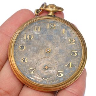 Antique French Breguet Pocket Watch With Chain Metal 18k Gold Plated 15 Rubis 2