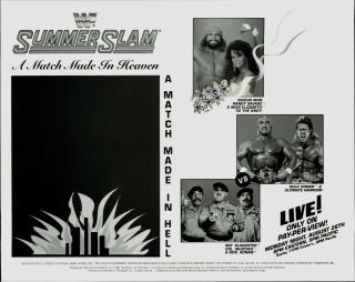 1991 Press Photo Pro Wrestling Promo Summerslam,  Randy Savage,  Hulk Hogan,  Etc.