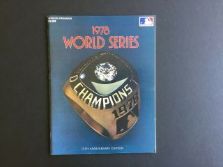 Official 1978 York Yankees Vs.  Los Angeles Dodgers World Series Program (nm)