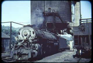 Railroad Slide Norfolk & Western N&w Steam 2200 Circa 1950s