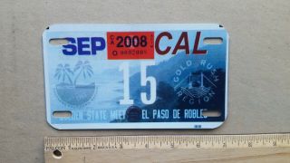 License Plate,  California,  Alpca (cf.  Note),  Motorcycle,  Souvenir,  15