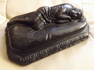 James Wyatt Solid Bronze Figure Of A Girl On A Bed Antique Sleeping