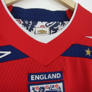 Mens Umbro England Football Red Away Shirt 2008 - 10 Vintage Soccer Jersey XL 08 3