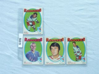 Hockey Card 1971 O Pee Chee 1971 Brad Park Ed Giacomin Ratelle Rod Gilgert S1779