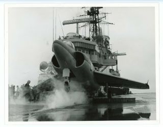 Photograph Supermarine N.  113 (scimitar) Ww134 Deck Landing Trials Hms Ark Royal