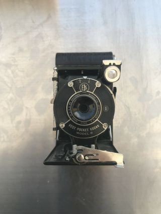 Antique Kodak Autographic Vest Pocket Model B Folding Camera W/ Box Vintage Old