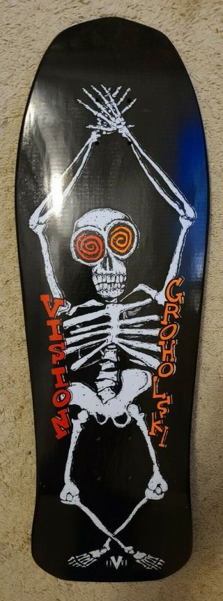 Vision Tom Groholski Reissue Skateboard,  Blk Dip.  Old School 10×30 W/steep Tail.