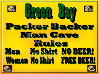 Green Bay Packers Man Cave Poster Women No Shirt Beer Nfl Football 2 8x11