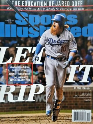 October 30,  2017 Justin Turner Los Angeles Dodgers Sports Illustrated No Label
