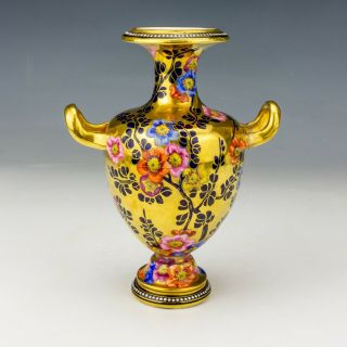 Antique Continental Porcelain Flower & Gilt Decorated Vase - But Lovely
