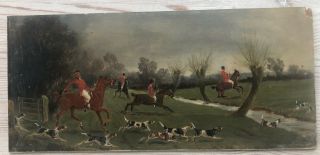 Antique Hunting Sporting Oil Painting - Charles Faulkner 1874 - 1881 Fl.