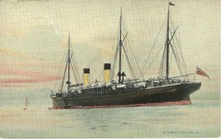 White Star Line Teutonic Postcard Post Marked From Southampton 1908