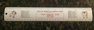 1957 Chicago White Sox Baseball Schedule On A Metal Ruler