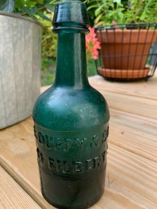 Pre 1860 Antique Soda Or Beer Bottle Philly Squat Style Bottle