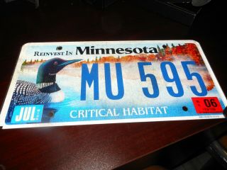 Minnesota 2006 Critical Habitat license plate 2